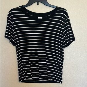 Women’s Striped Black and White Short Sleeve Tee